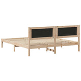 Bed Frame with Headboard Dark Grey 200 x 200 cm Solid Pine Wood 3394229