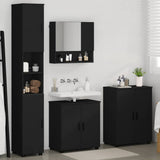 Bathroom Furniture Set 4 pcs Black Engineered wood & Metal 3393004