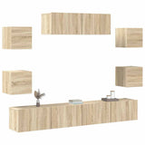 7 Piece TV Cabinet Set Sonoma Oak Engineered Wood 3114520