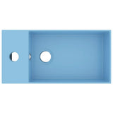 Bathroom Sink with Overflow Ceramic Light Blue 146989
