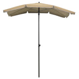 Garden Parasol with Pole 200x130 cm Taupe 315554