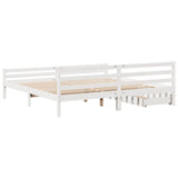 Bed Frame without Mattress White 200x200 cm Solid Wood Pine 3301619