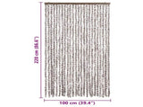 325462 Insect Curtain Taupe and White 100x220 cm Chenille