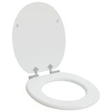 Soft-Close Toilet Seat White 44 x 38 cm MDF board 42027172