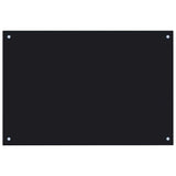 Kitchen Backsplash Black 90 x 60 cm Tempered Glass 249489