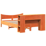 Bed Frame without Mattress Wax Brown 140x200 cm Solid Wood Pine 3323301