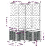 Garden Planter with Trellis Blue Grey 80x80x136 cm PP 318255