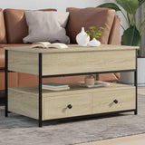 Coffee Table Sonoma Oak 85x50x50 cm Engineered Wood and Metal 845387