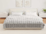 Anti-Slip Faux Rabbit Fur Blanket Olite 4 pcs Grey 150 x 220 cm 42021814