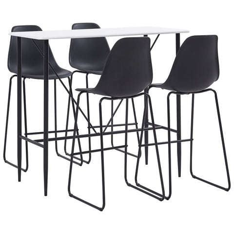 5 Piece Bar Set Plastic Black 279874
