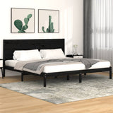 Bed Frame Black Solid Pine Wood 200x200 cm Durable Bed Frame 3104177