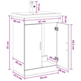 Bathroom Furniture Set Sonoma Oak 61 x 40 x 84.5 cm 3404352