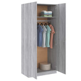 Wardrobe Grey Sonoma 90x50x200 cm Engineered Wood 815355