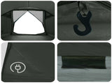 Cabin Tent with Roof Army green 4-Person Polyester and Steel 42028582