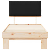 Bed Frame with Upholstered Headboard Black 75 x 190 cm 877321