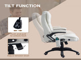 Boucle Six-Point Massage Office Chair - White T3398P330373