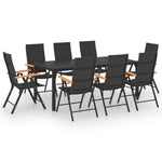 ZNTS 9 Piece Garden Dining Set Black and Brown 3060087