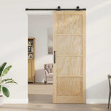 Sliding Door Manual ORKDAL Natural and black 83 x 232 cm 3333452