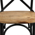 Cross Chairs 2 pcs Black Solid Mango Wood 247316