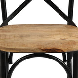 Cross Chairs 2 pcs Black Solid Mango Wood 247316