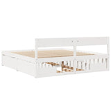 Bed Frame without Mattress White 180x200 cm Super King Solid Wood Pine 3282340