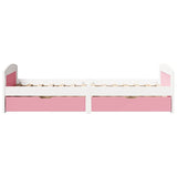 Day Bed with 2 Drawers without Mattress IRUN White&Pink 90x200 cm 3314679