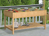 Garden Wooden Planters, Rectangular 8 Compartment Plant Stand, Oak Tone T3398P323950