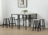 6-Piece Bar Table Set, 2 Breakfast Tables with 4 Stools, Counter Height Dining Tables & Chairs for T3398P344776
