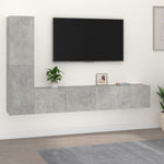 4 Piece TV Cabinet Set Concrete Grey Engineered Wood 3114313
