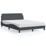 Bed Frame "Dover" Dark Grey 137x190 cm Velvet 373283