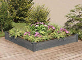 Garden Raised Bed with Liner Grey 120x120x25 cm Solid Wood Fir 364294