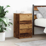 Bedside Cabinet with 3 Drawers Old Wood 39x35x65 cm 861351