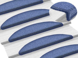 Stair Mats 15 pcs 56x17x3 cm Blue Half Round 133883