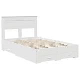 Bed Frame with Headboard White 120 x 190 cm Engineered Wood 3410003