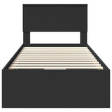 Bed Frame with Drawer Black 100 x 200 cm Engineer Wood 3408013