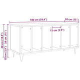 Record Cabinet Black Oak 100 x 38 x 48 cm Engineered Wood 862904