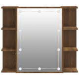 Mirror Cabinet with LED Brown Oak 70x16.5x60 cm 820453