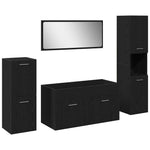 Bathroom Furniture Set 4 pcs Black Oak 30 x 30 x 130 cm 3334363