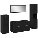 Bathroom Furniture Set 4 pcs Black Oak 30 x 30 x 130 cm 3334363