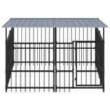 Outdoor Dog Kennel with Roof Steel 3.75 m 3124607