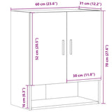 Wall Cabinet Old Wood 60x31x70 cm Engineered Wood 857296