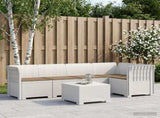 5-Seater Garden Sofa with Cushions Rattan Look PP White 3444044