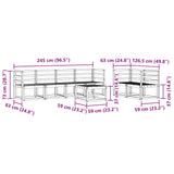 Outdoor Sofa Set 7 pcs White 59 x 59 x 37 cm Solid Acacia Wood 3387263