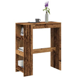 ZNTS Bar Table with Racks Old Wood 90x40x103.5 cm Engineered Wood 854380