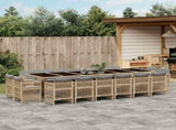 17 Piece Garden Dining Set with Cushions Mix Beige Poly Rattan 3211068