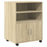 Rolling Cabinet Sonoma Oak 60x48x81 cm Engineered Wood 853166