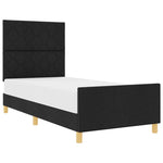 ZNTS Bed Frame Black 100x200 cm Fabric 3344783