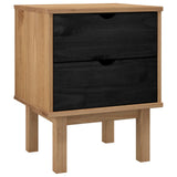 Bedside Table OTTA Black 45 x 39 x 57 cm Solid Pine Wood 42041748