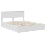 Storage Bed with Headboard White 160 x 200 cm Engineered Wood 3410777