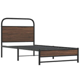 Bed Frame without Mattress 90x200 cm Brown Oak Engineered Wood 4100475